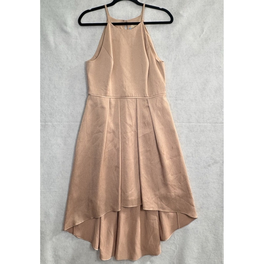 AIDAN MATTOX Women Hi Low Halter Cocktail Party Dress Sz 10 Dusty Rose hb-10